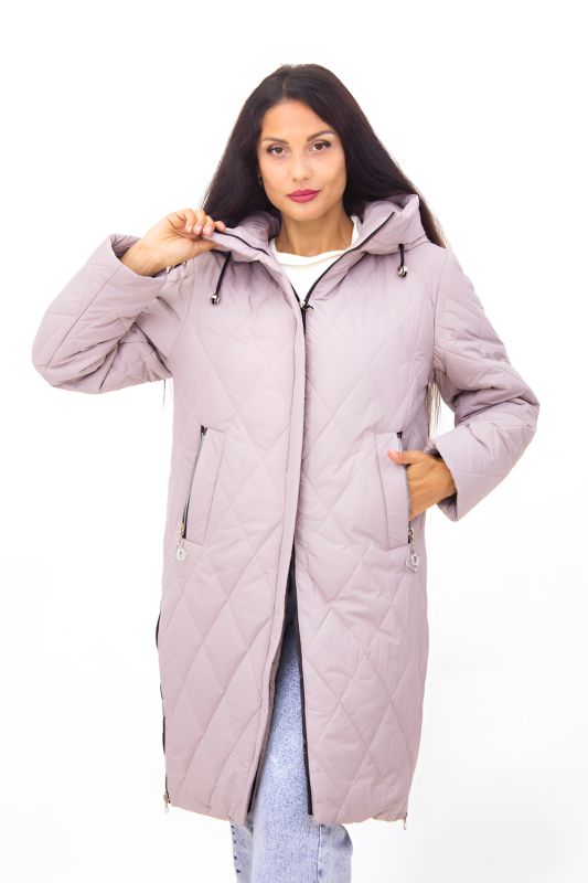Demi-season women's jacket elongated with a hood art. 2819