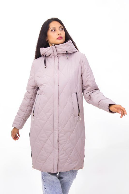 Demi-season women's jacket elongated with a hood art. 2819